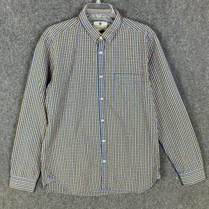 Passion Button Up Shirt Men's XL Long Sleeve Plaid 100% Cotton Multicolor